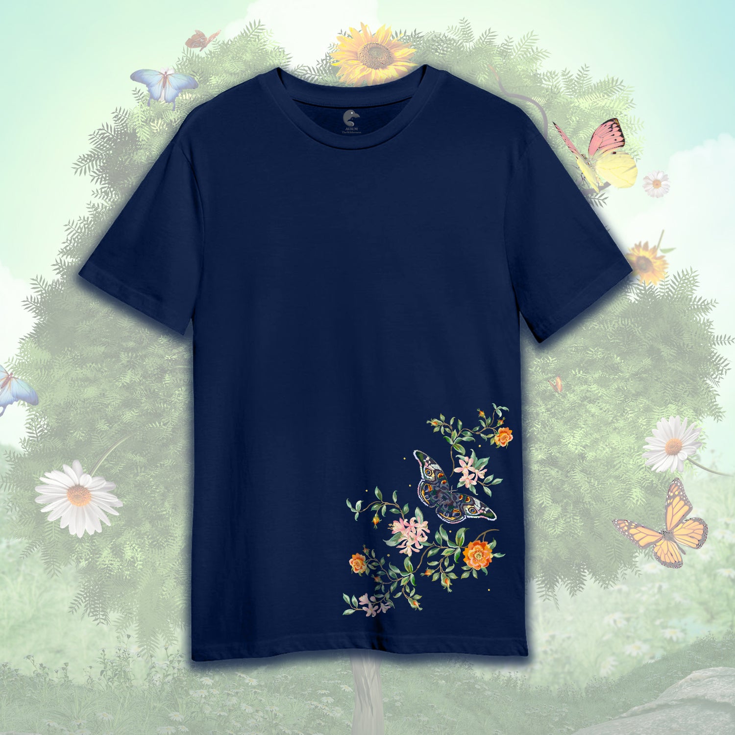 Fluttering Elegance: Butterfly Design Regular Fit T-Shirt for Stylish Comfort