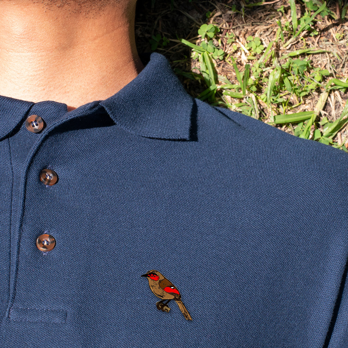 Red Faced Liocichla Lapel Pin